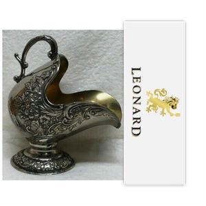 Leonard Silverplate Sugar Scuttle Heavy Floral Bowl
